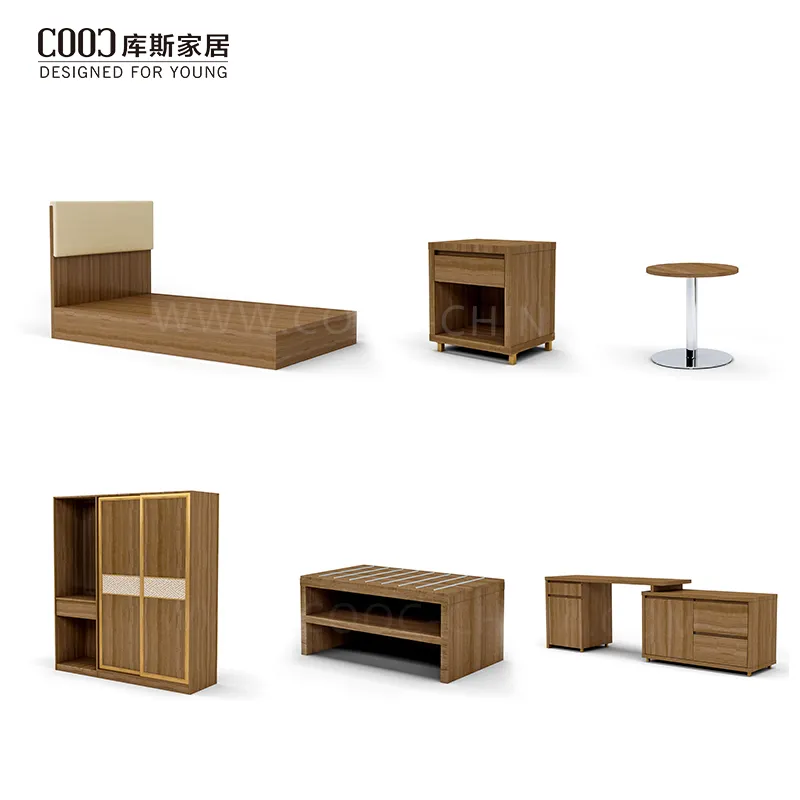 Custom Apartment Furniture 5 Star Bedroom Room Furniture Set Hotel Furniture