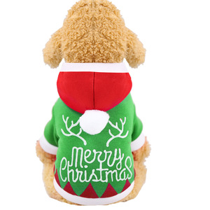 Sweat à capuche de Noël pour chien, motif renne vert, taille moyenne, manteau pour animaux de compagnie, tenue de fête mignonne pour chiens - Product Image 2