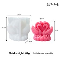 Moule en silicone pour bougie en cire de soja et cire d'abeille, motif cygne couple, pour décoration de gâteau, dessert ovale, grande taille, réutilisable, pour pâtisserie DIY