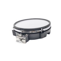 Pad de batterie électronique 10 pouces à double zone de déclenchement, tête en maille, pad d'entraînement pour caisse claire avec base métallique pour module de batterie