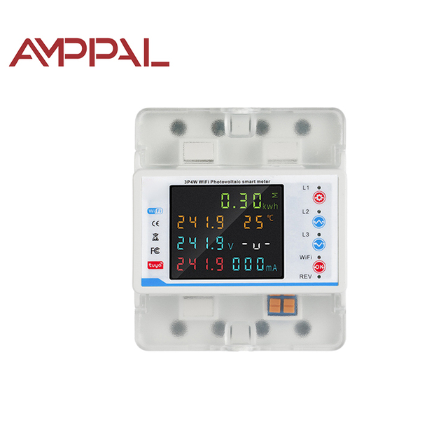 Energy Power Meter Voltage Protector Relay Current 3 Phase 100A Tuya WiFi Smart Circuit Breakers Industrial Plastic