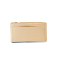Pochette de maquillage carrée classique en feutre beige, sac de voyage, organiseur de toilette, pochette de rangement, capacité 200 ml, pliable, ensemble pour salon