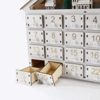 Kreativer hölzerner Weihnachts-Advents kalender mit 24 Eröffnungs schubladen und Led Light Family Xmas Holiday Advents dekorationen