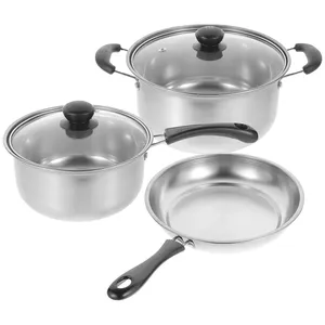 Commercio all'ingrosso della fabbrica di alta qualità da cucina pentole non-stick fondo padella Stockpot 401 acciaio inox lucido latte pentola