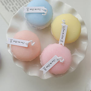 Commande en gros de mariage maison, décoration esthétique bougie en forme de macaron faite à la main bougies parfumées de marque privée <span class=keywords><strong>avec</strong></span> boîte cadeau/ - Product Image 3