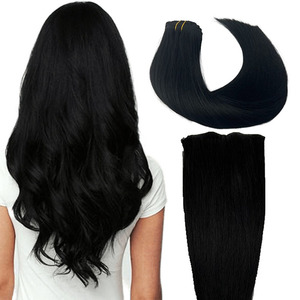 Extensions de cheveux humains à clips, 7 pièces, cheveux vierges brésiliens Remy, lisses, cuticules alignées, vente directe d'usine - Product Image 5