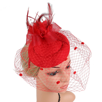 HZO-22050 Topi Pesta Teh Kentucky Derby Bahan Satin Bulu dengan Bandana untuk Pernikahan, Gereja, dan Pengantin Wanita serta Gadis