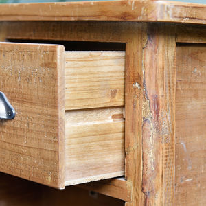 Brown Wood Two-Drawer Farmhouse <b>Antique</b> Night Stand Cabinet with Durable Storage for Bedroom Living Room Entry - Product Image 6