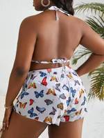 Maillot de bain personnalisé pour femmes grandes tailles, short de bain floral, anti-UV, séchage rapide, tankinis grandes tailles, autres tankinis courts, vêtements de bain