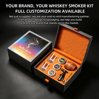 Kit de fumage pour cocktails et whisky en bois personnalisé, accessoires de barman, ensemble d'outils de bar pour fumer les cocktails à l'ancienne