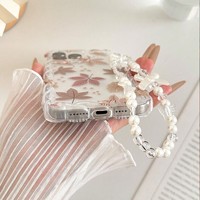 Nouvelle coque de téléphone transparente tressée à grands trous motif feuilles d'érable jaunes et brunes automne-hiver 2025 pour iPhone 17 16 15 14 Pro Max