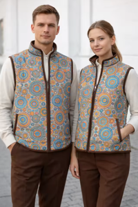 Chaqueta de Chef Unisex de Manga Corta de Poliéster/Algodón con Estampado Digital y Detección de Agujas para Uniformes de Restaurante y Bar - Vesbhusha - Product Image 3