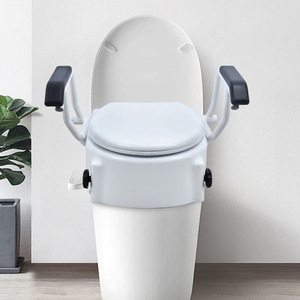 Rehausseur de toilette avec accoudoirs et couvercle, tapis portable pour augmenter la hauteur, pour les soins de réadaptation des personnes âgées - Product Image 3