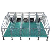 Cage de gestation modulaire en acier galvanisé de 2,2 m pour truies, avec plancher à lattes et mangeoire, pour ferme