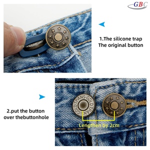 17MM métal réglable démontage rétractable jean taille bouton Style tige extenseur pour <span class=keywords><strong>pantalon</strong></span> ceinture - Product Image 4