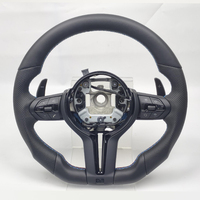 Volant en cuir avec garniture chromée noire à fond plat M Sport pour BMW E60 E61 E63 Accessoires de voiture