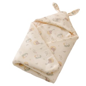 Baby Swaddle Blanket With Hood 90x90cm Pure Cotton Gauze For Newborns Spring Autumn Winter Use - Product Image 5