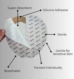 Pansement en mousse de silicone sacrée 7x7 Bordure Adhésive Bed Sore Bandage Bordered Pad Pressure Sore Ulcer Patchs - Product Image 5