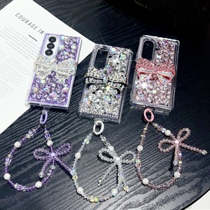 เคสโทรศัพท์แบบพับได้ลายโบว์เพชรหรูหรา สำหรับ Samsung Z Fold 7 6 5 พร้อมจัดส่งฟรี รุ่น Flip 7 พร้อมสายคล้อง อุปกรณ์เสริมมือถือ - Product Image 5