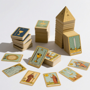 Commercio all'ingrosso carino gatto 78 pagine personalizzato tarocchi carta imballaggio con oro dorato/argento bordo guida dei tarocchi - Product Image 3