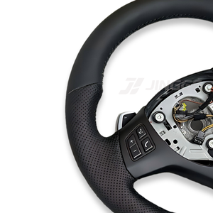 Volant sport racing en cuir perforé carbone pour <span class=keywords><strong>BMW</strong></span> <span class=keywords><strong>M3</strong></span> M5 E92 E60 E63 E64 E70 <span class=keywords><strong>E80</strong></span> E90 E91 E71 E70 E72 328i - Product Image 2