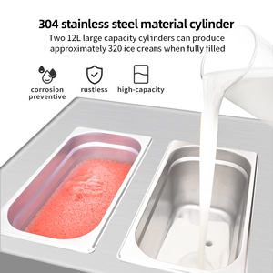 Gongly usine deux saveurs Machine à gelato italienne commerciale petite machine à crème glacée avec pré-refroidissement - Product Image 6