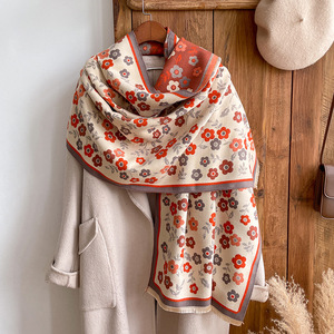 New Color Matching Polyester Women's Luxury Durable Warm Neck <b>Embroidered</b> <b>Shawl</b> All Seasons - Product Image 3