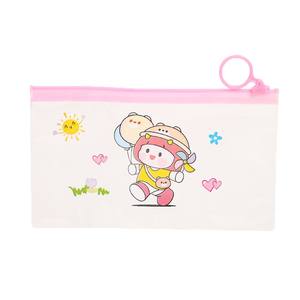 Bolsa de Lápices con Cierre de Cremallera de Dibujos Animados Reciclable, Linda Bolsa de Papelería para Estudiantes, Bolsa de Lápices de PVC Impermeable Transparente con Cierre Hermético y Serigrafía - Product Image 6