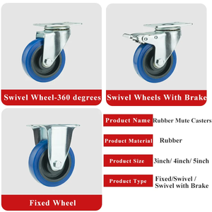 Casters Heavy Loads Rubber Swivel For <b>Furniture</b> Wheels Mover Noiseless Shelf Wheelbarrow Cart Hardwares Transporter Tire <b>Trolley</b> - Product Image 6