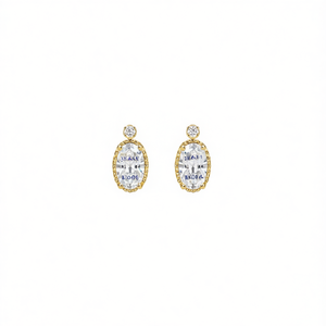 Orecchini a perno con cristalli taglio ovale BIO06, placcati oro, con montatura a castone, gioielli classici da donna per feste - Product Image 1