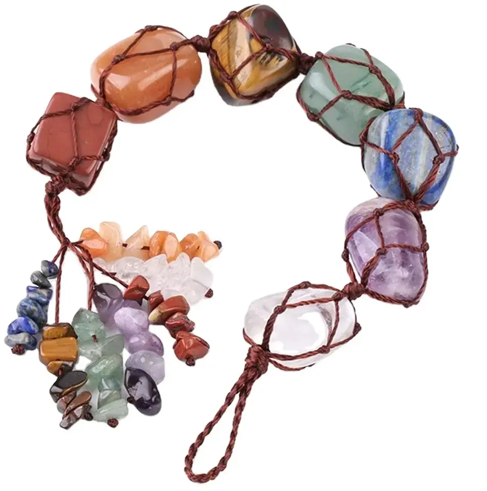 7 Chakra Car Ornaments Gemstones Reiki Healing Crystals Tassel Wall Hanger Spiritual Meditation Hanging Ornament