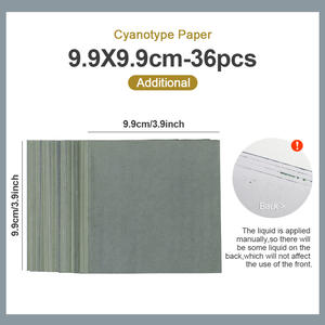Lot de 36 feuilles de papier cyanotype carrées 9,9x9,9 cm pour impression solaire, création artisanale DIY, grand pack partageable, vente en gros usine - Product Image 3