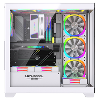 Boîtier PC Gamer LOVINGCOOL à Effet Visuel Superbe, Châssis de Bureau pour Ordinateur ATX M-ATX Mini ITX, Tour Moyenne pour PC Gamer