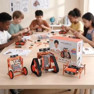 Kit de <span class=keywords><strong>robot</strong></span> de codage DIY WeeBot <span class=keywords><strong>Evolution</strong></span> ESP32 6 en 1, voiture robotique télécommandée pour projets STEM, jouet pour enfants et étudiants - Product Image 1