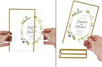 Porte-affiche en acrylique, bordure dorée 4x6, cadres photo clairs, support Vertical, Double face, support de Menu, affichage pour Table de mariage