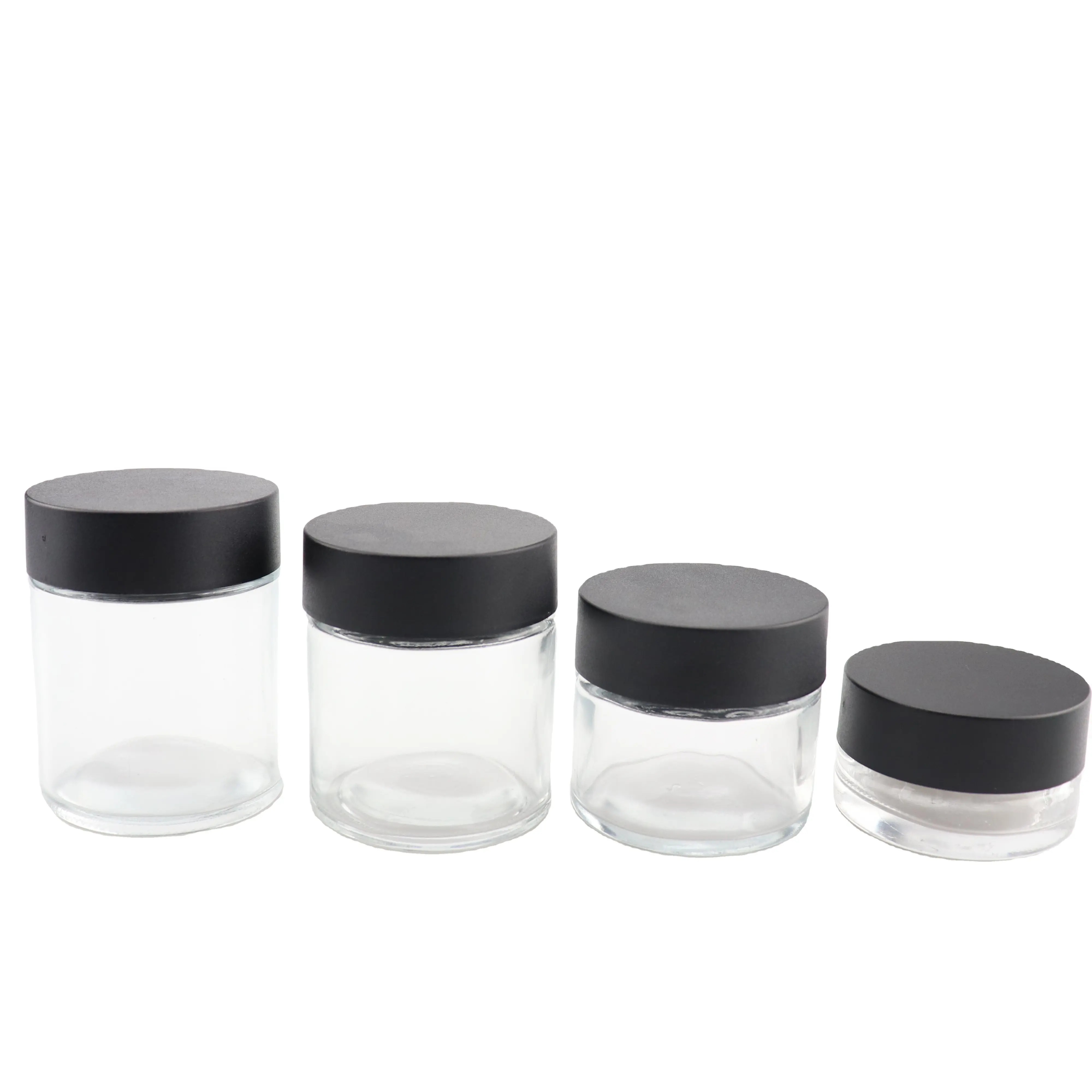 Groothandel 1Oz 2Oz 3Oz 4Oz 5Oz 6Oz 8Oz 1Oz 16Oz Geur Proof Kleurrijke Container Op Maat Gemaakte Verpakking Kindveilige Glazen Pot