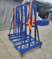 Chariot mobile robuste de 2000 kg pour panneaux de verre en A, chariot de transport industriel pour dalles, chariot antidérapant pour panneaux.