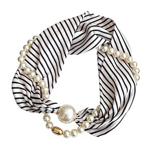 Mehrschichtige Perlenketten-Halstuch-Halskette mit Magnetverschluss, Halstuch-Bandana für Damen, lässiges und formelles Outfit, Schmuck-Accessoires, Geschenk - Product Image 3