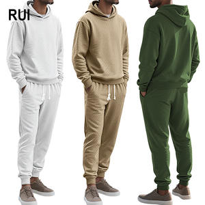 RUIQUWIN Vente en gros Survêtement à capuche pour homme Printemps 2026, style décontracté ample, respirant, pantalon de survêtement et sweat à capuche jacquard surdimensionnés - Product Image 1