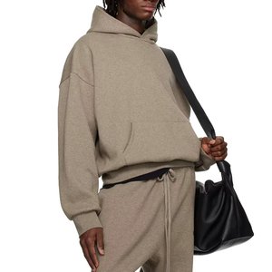 เสื้อมีฮู้ดผู้ชายผ้าฝ้ายสีพื้นมีฮู้ดสำหรับฤดูใบไม้ร่วงโลโก้ที่กำหนดเอง - Product Image 1