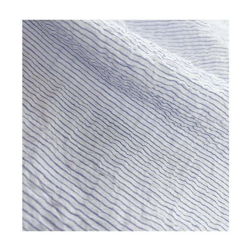 Custom Blue And White Stripes Design 76GSM Woven 100%COTTON Cotton Fabric For Cloth