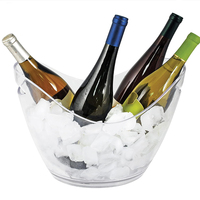 Seau à glace transparent 8L promotionnel avec logo personnalisé en acrylique champagne vin bière avec poignée