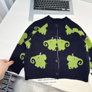 <span class=keywords><strong>Cardigan</strong></span> en tricot épais anti-boulochage pour garçons, nouvelle collection automne 2026, style coréen, motif dessin animé, pour bébés et jeunes enfants - Product Image 5