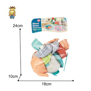 Ensemble de jeu de cuisine pour enfants en paille de blé, théière et ustensiles de cuisine, 20 pièces, jouet de simulation de cuisine - Product Image 4