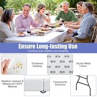 Table de Camping pliante 5FT/6FT avec poignées de transport plier en deux Portable tréteau salle à manger Table de pique-nique extérieur jardin intérieur
