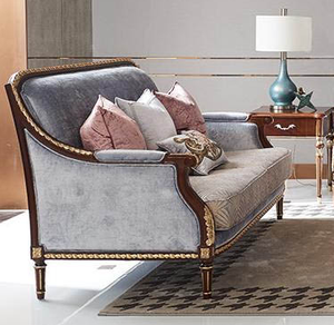 طقم أريكة فاخر كلاسيكي فرنسي للفيلات والقصور، مجموعة من 1 أو 2 أو 3 قطع، أثاث غرفة معيشة منحوت يدويًا من الخشب الصلب للفنادق - Product Image 5