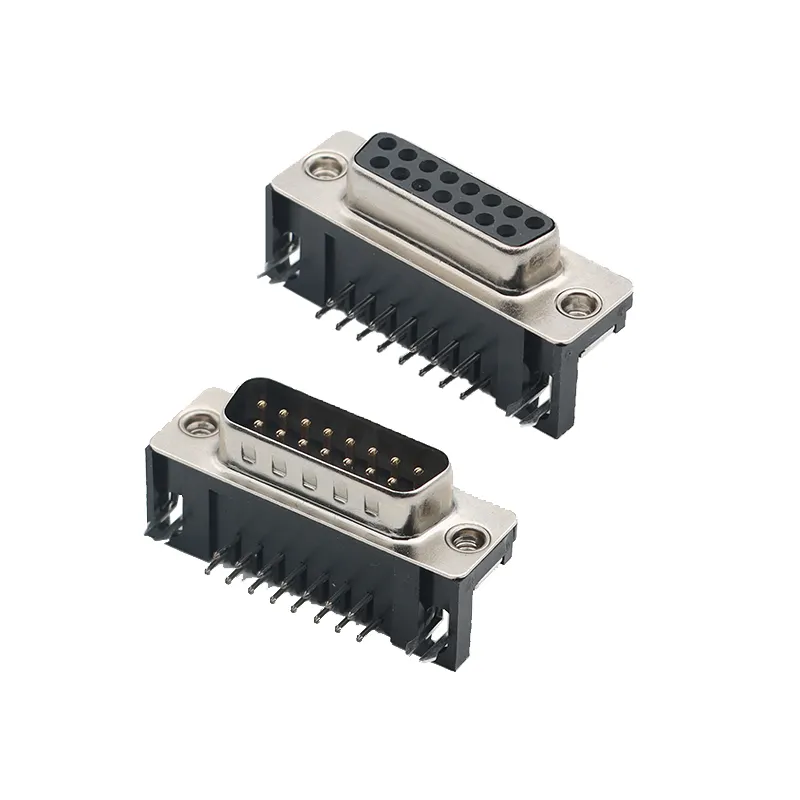 Yüksek kalite ile delik PCB dayanağı dB15 25 37 2 satır VGA D-SUB Dsub Fe konektörü
