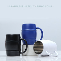 Tasse à thé au lait isotherme personnalisée de 16 oz, à double paroi, en acier inoxydable, avec poignée