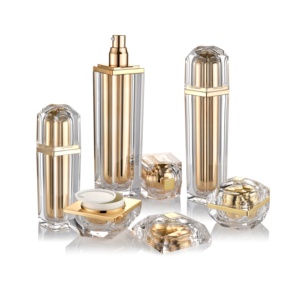 Sang trọng Acrylic góc thon vuông cao cấp Jar và chai 30 50g 30 50 100ml chăm sóc da Lotion Kem mỹ phẩm container - Product Image 4