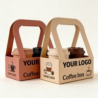 Boîte en carton personnalisée pour boissons de restaurant, boîte à lait avec porte-gobelets, contenants stériles à café à emporter avec robinet
